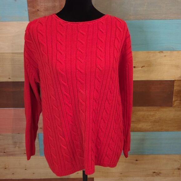 Large chunky cable knit sweater Liz Claiborne - Picture 1 of 4